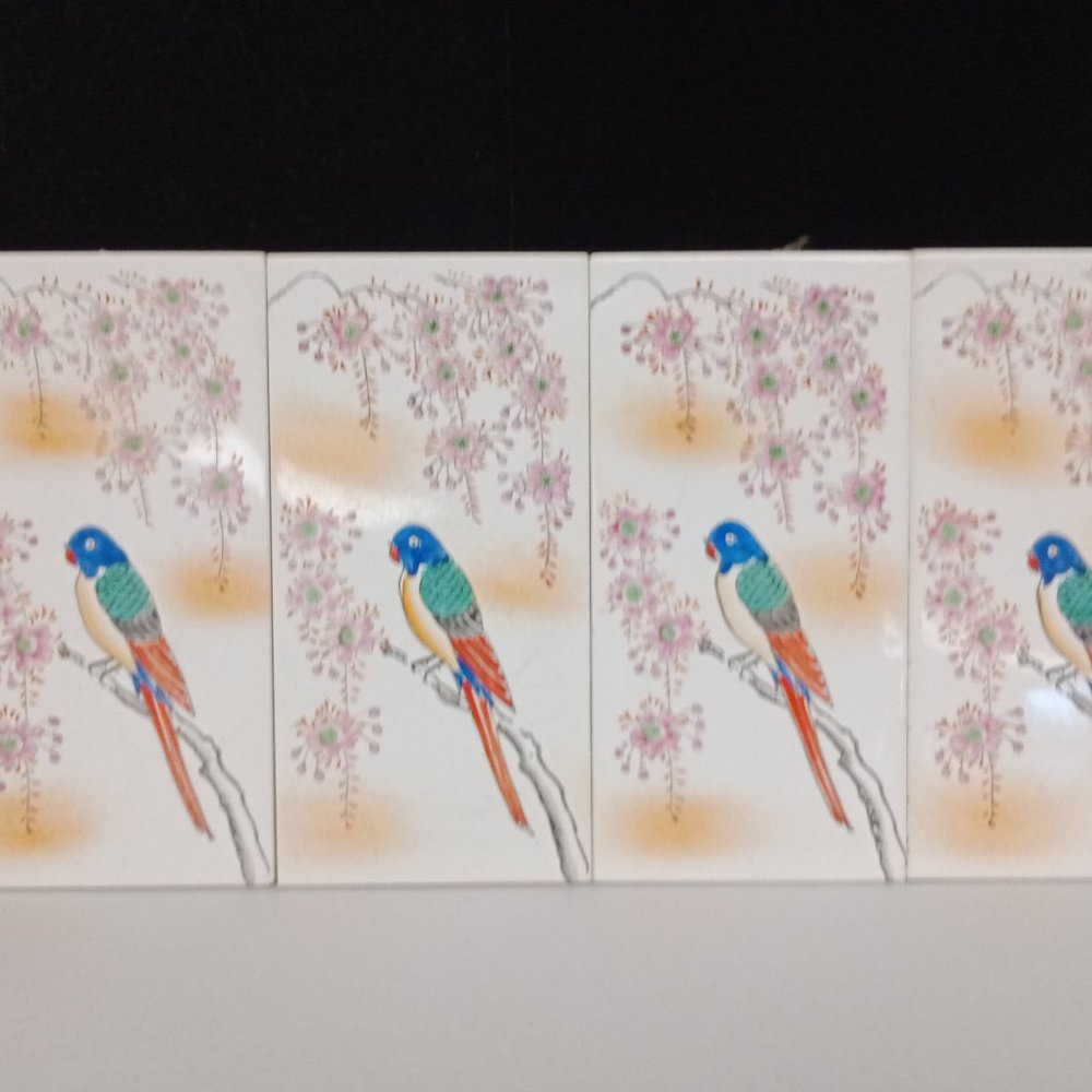 Vintage 1950's Japanese Bird tiles